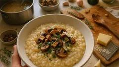Risotto ai funghi cremoso: il metodo semplice per farlo “all’onda”