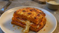 Parmigiana di zucca con speck e provola: croccante fuori, filante dentro
