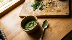 Pesto alla genovese in 10 minuti: il trucco per tenerlo verde e profumato